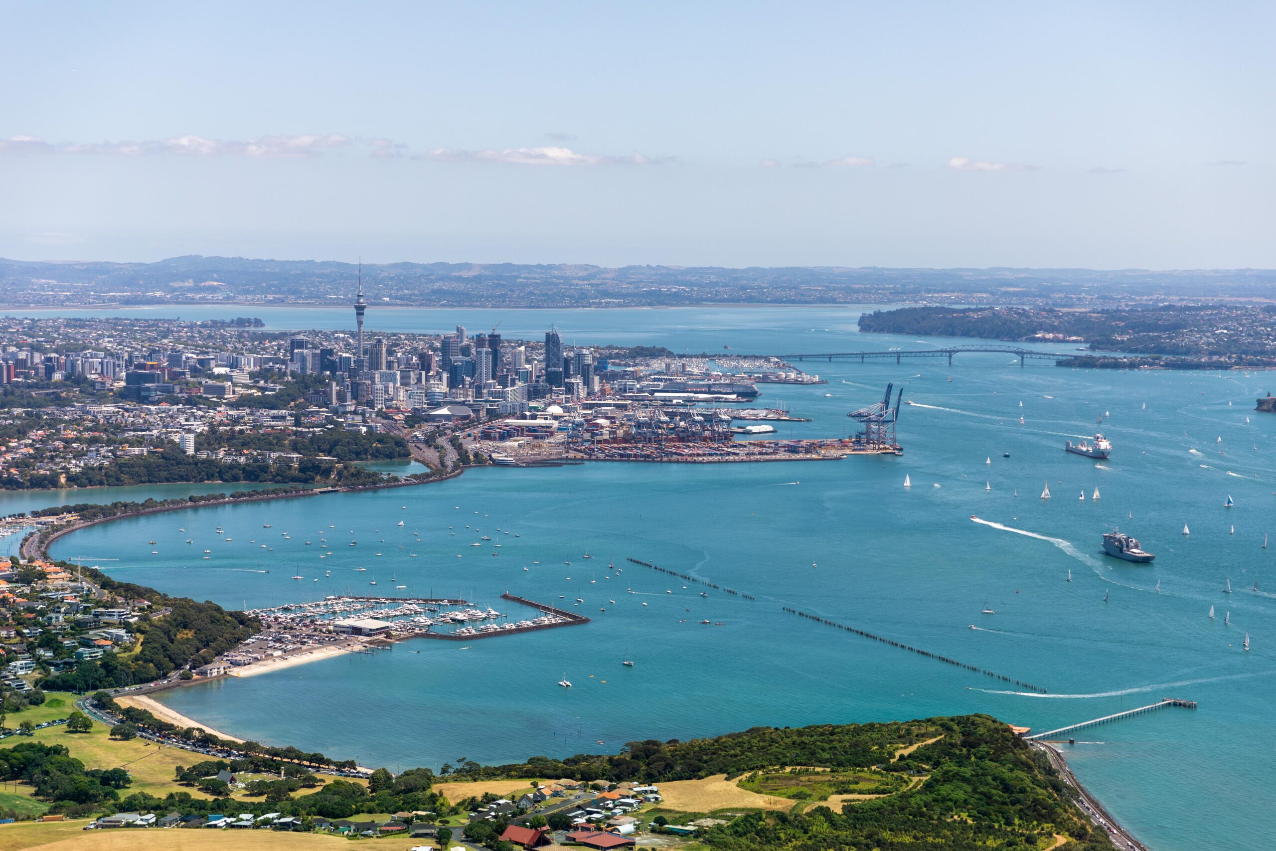 View from Bastion Point over the harbour and Auckland CBD