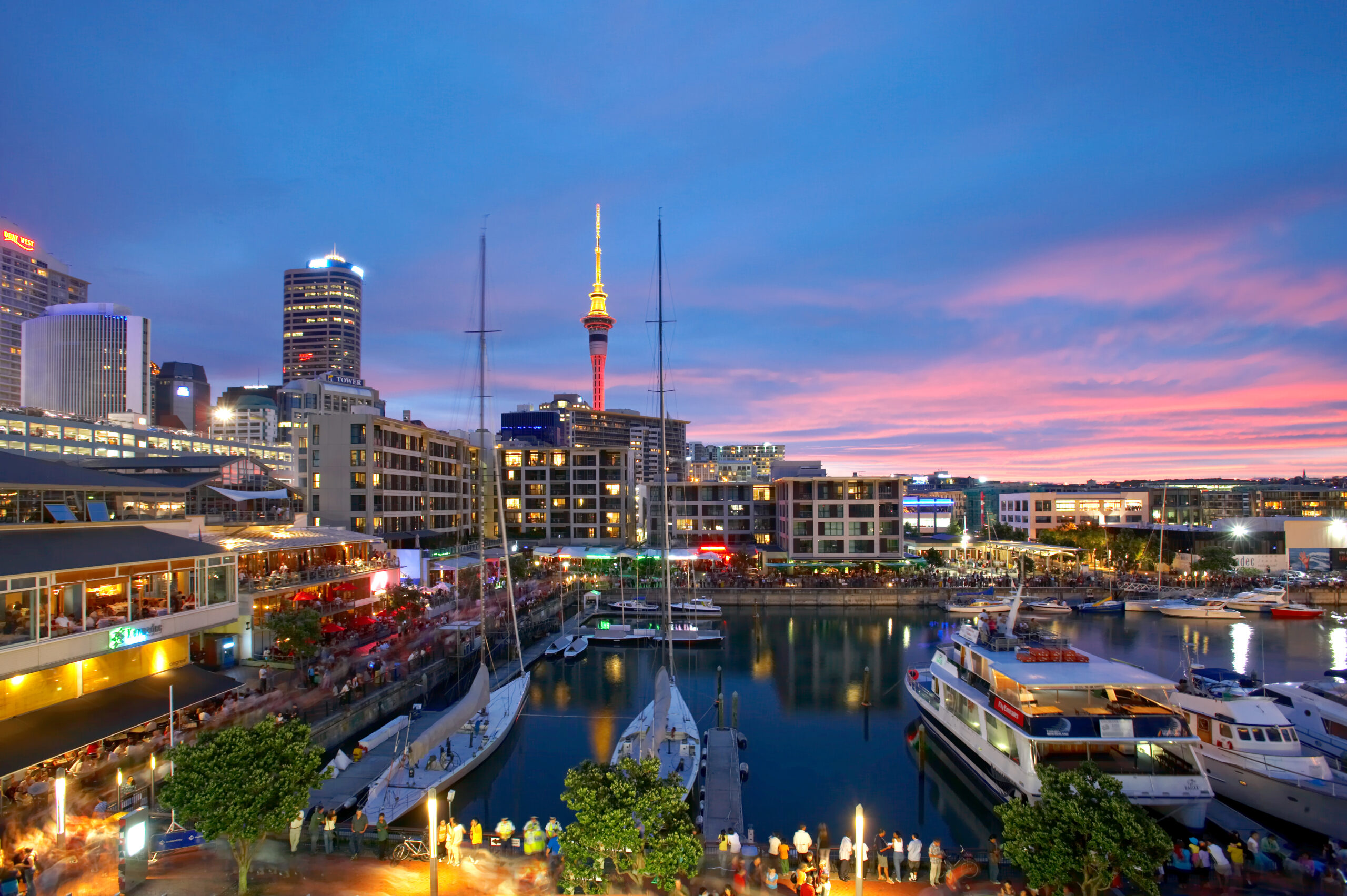 Sunset at Viaduct Harbour. Image by Chris McLennan.