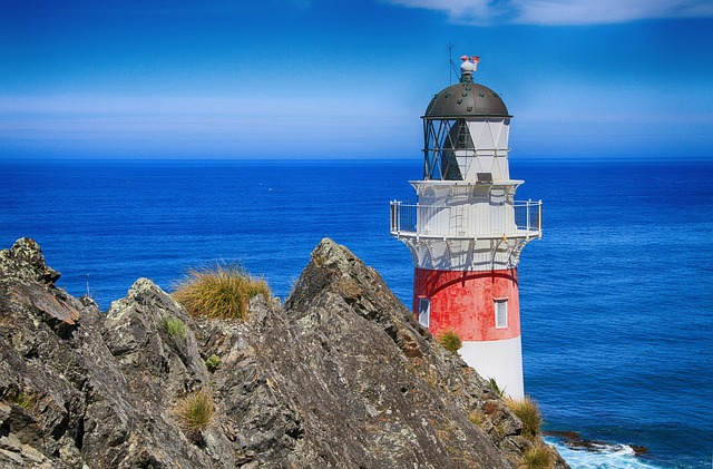 Cape Palliser Lighthouse, Castle Point, Pacific Ocean, Beach, New Zealand
